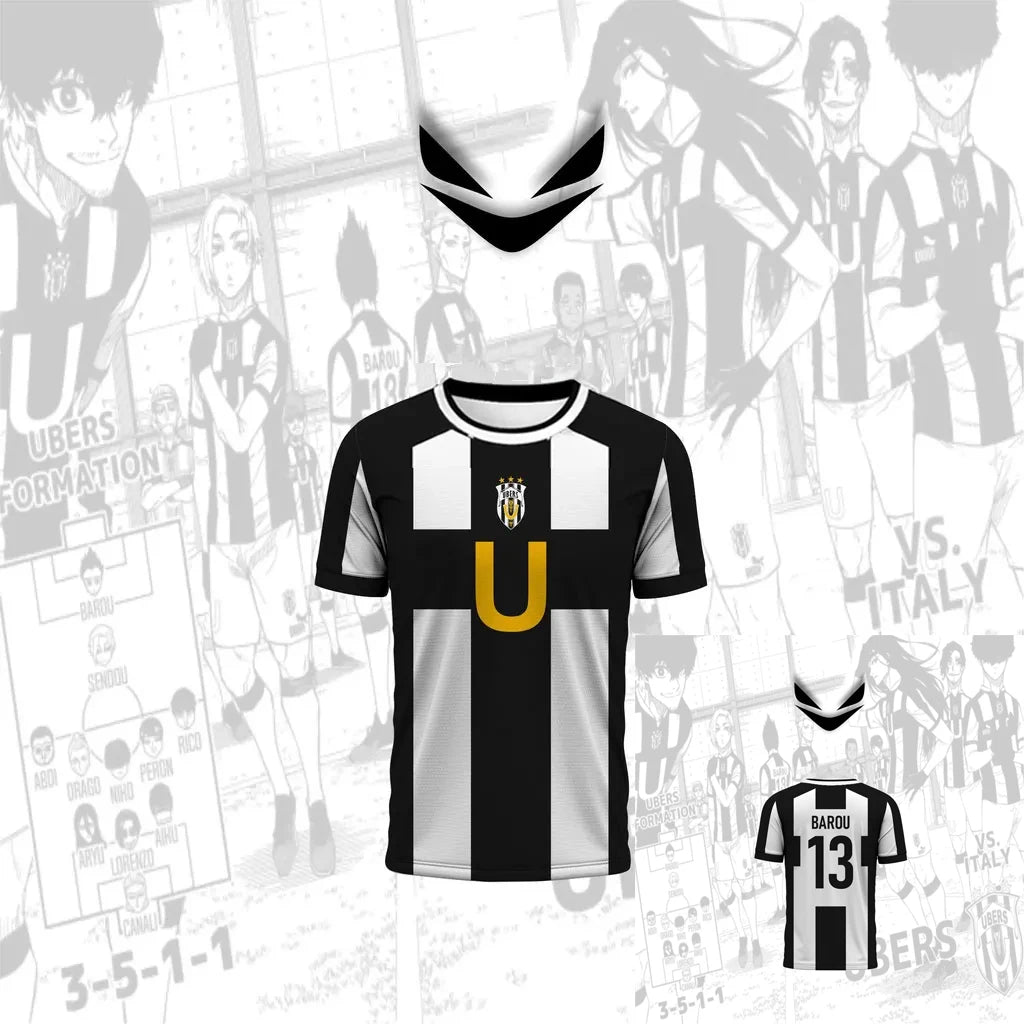 Summer 3D Printing Futsal & Football Motif VL Replika Anime Ubers Blue Lock Full Print Cosplay T-Shirt Kids Adults Tops Clothing
