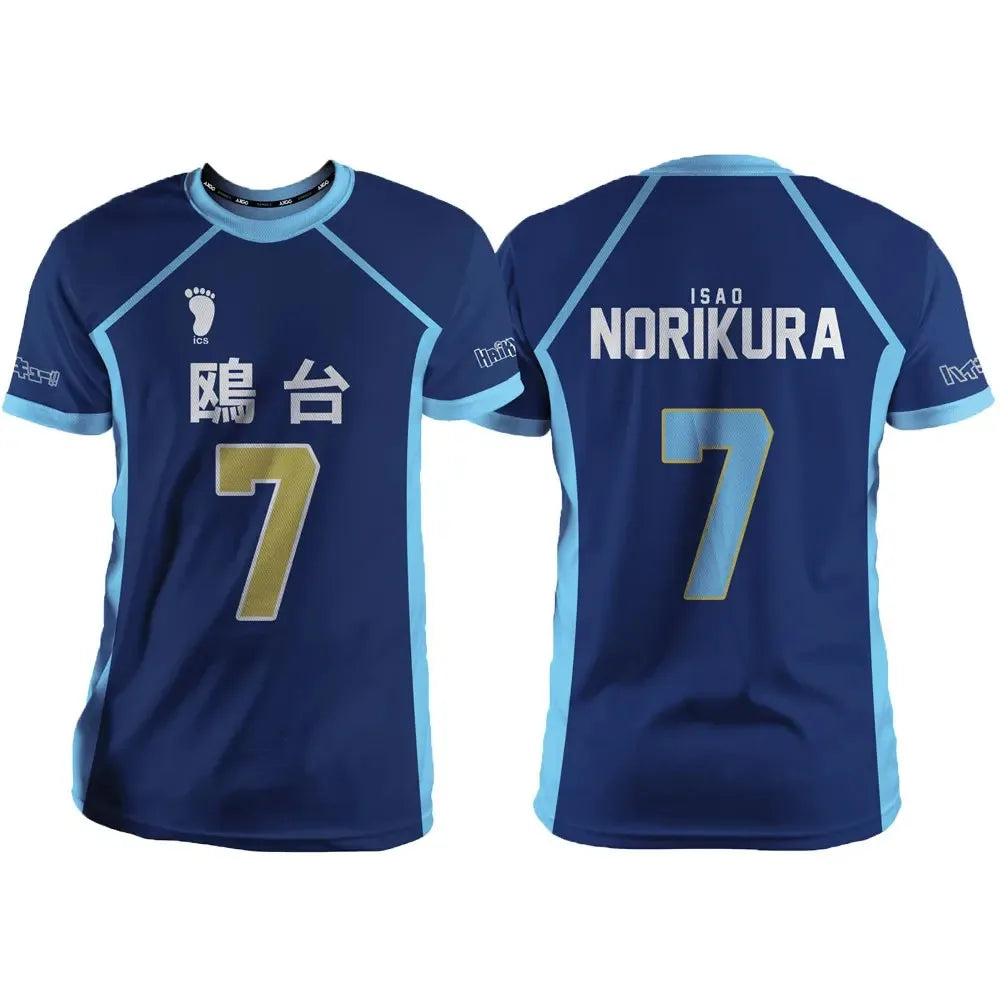 Haikyuu Kamomedai Blue Cartoon Anime Cosplay Men Jersey Summer Short Sleeve Children Unisex Tee Tops 2024 Fashion Women T-Shirt