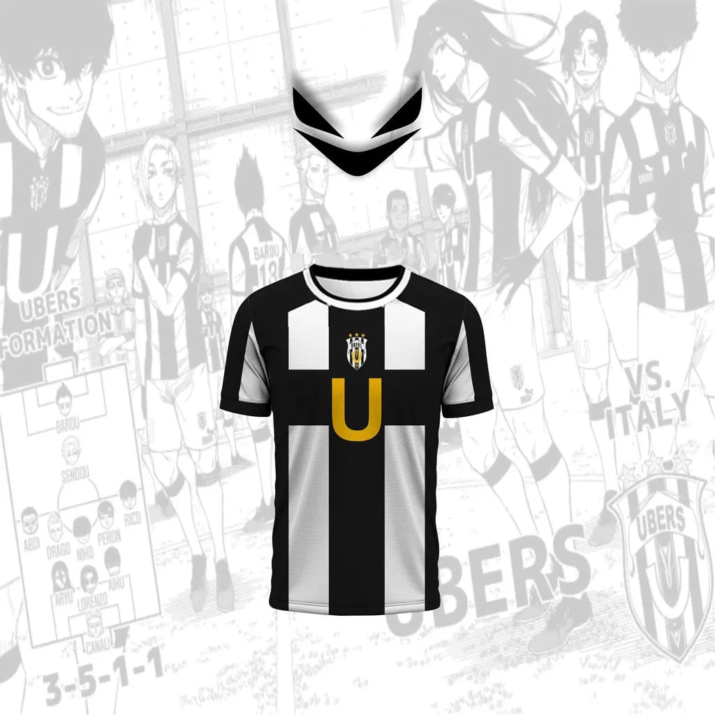 Summer 3D Printing Futsal & Football Motif VL Replika Anime Ubers Blue Lock Full Print Cosplay T-Shirt Kids Adults Tops Clothing