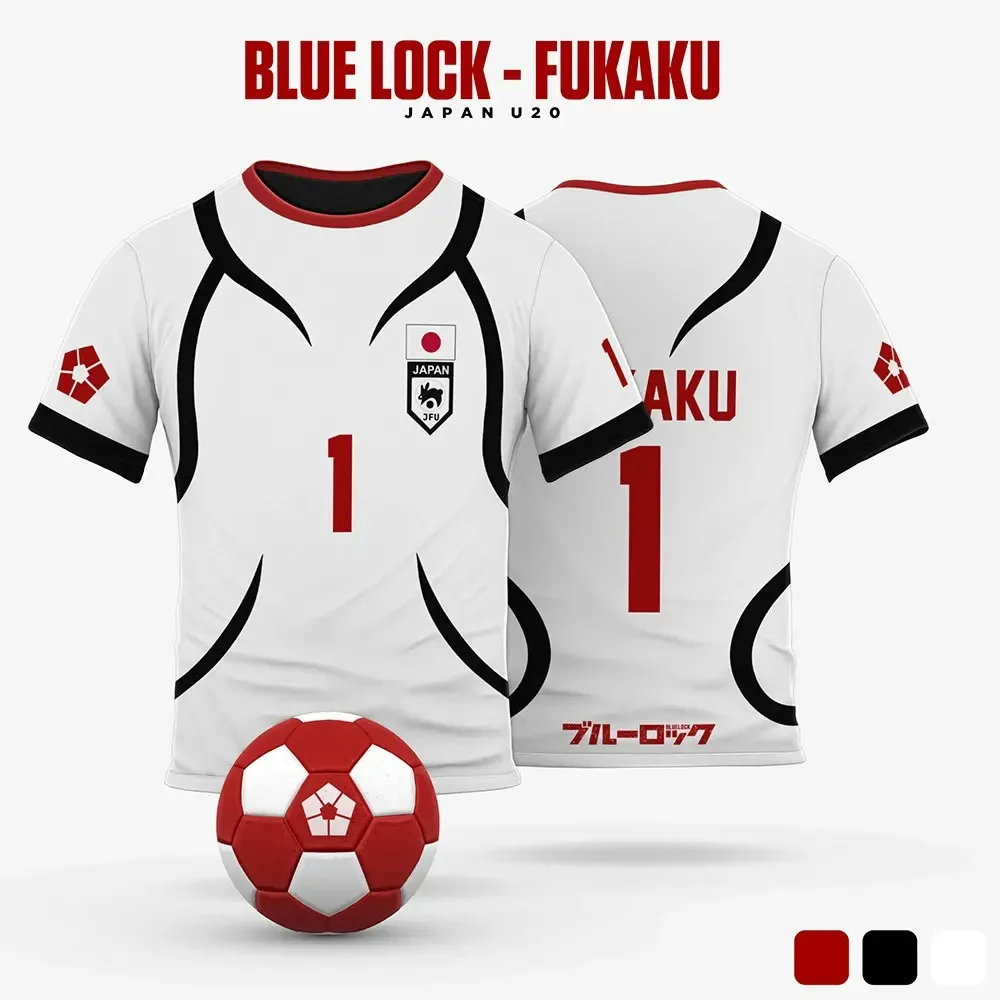 Blue Lock Japan U20 White Cartoon Anime Cosplay Men Jersey Summer Short Sleeve Children Tee Tops Quick-Dry Fashion Women T-Shirt