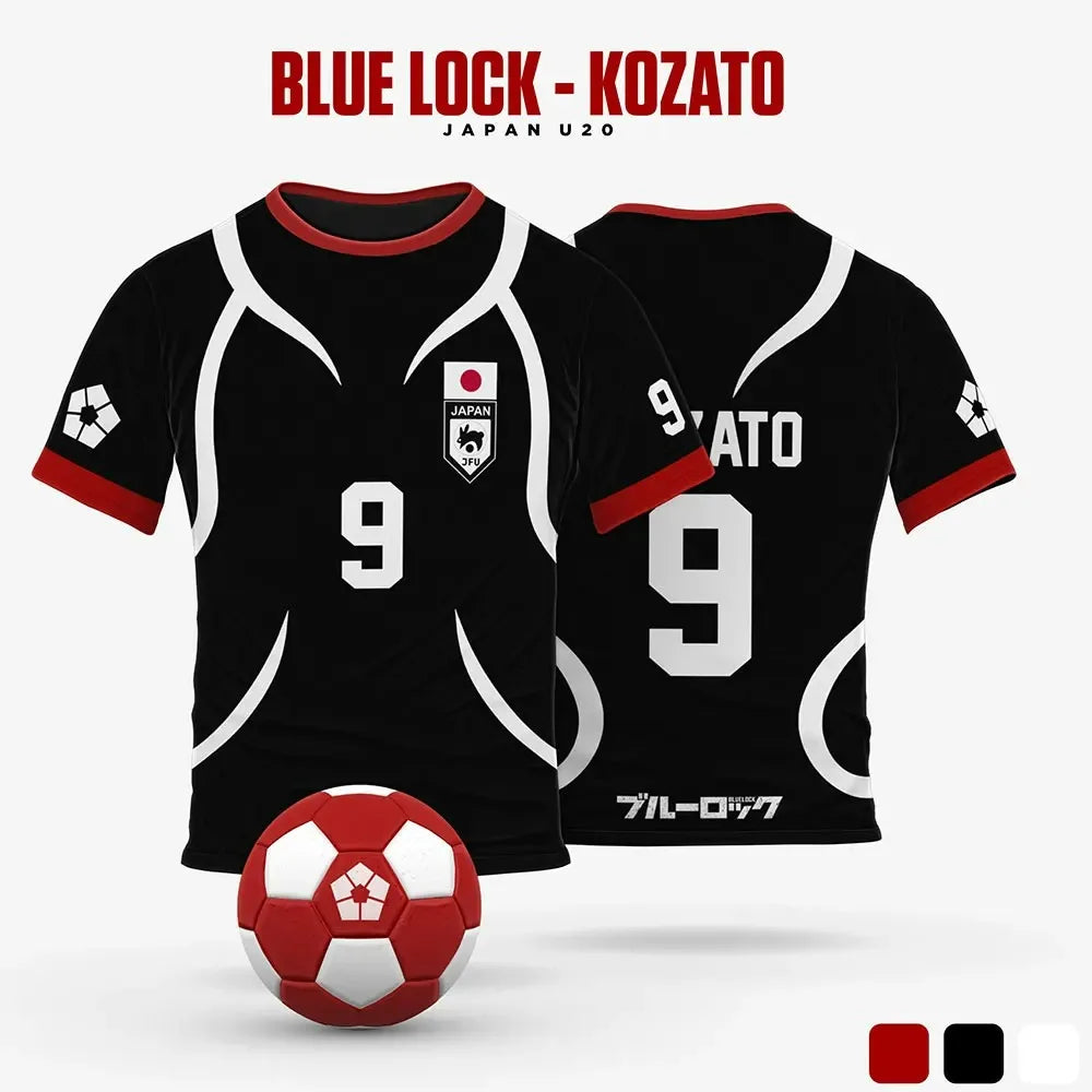 Blue Lock Japan U20 Black Cartoon Anime Cosplay Men Jersey Summer Short Sleeve Children Tee Tops Quick-Dry Fashion Women T-Shirt